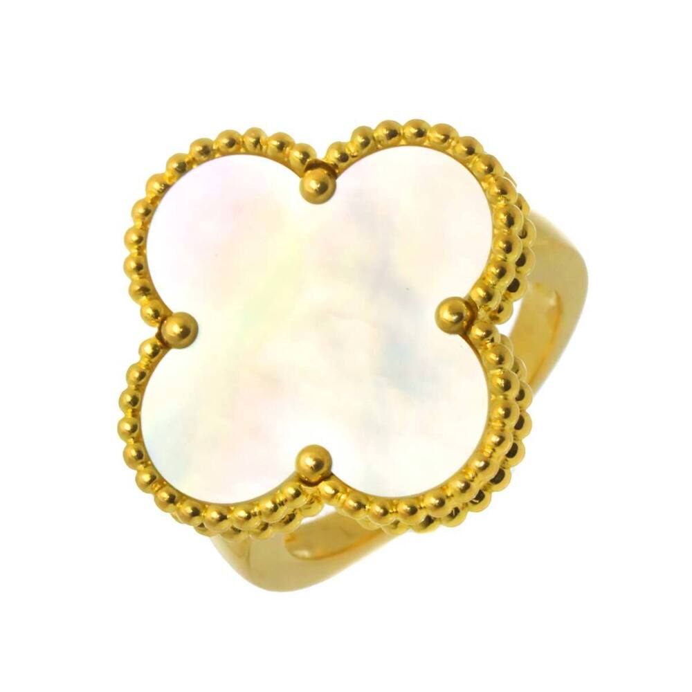 Van Cleef & Arpels Magic Alhambra #50 Ring, Shell, 18K YG Yellow Gold 750